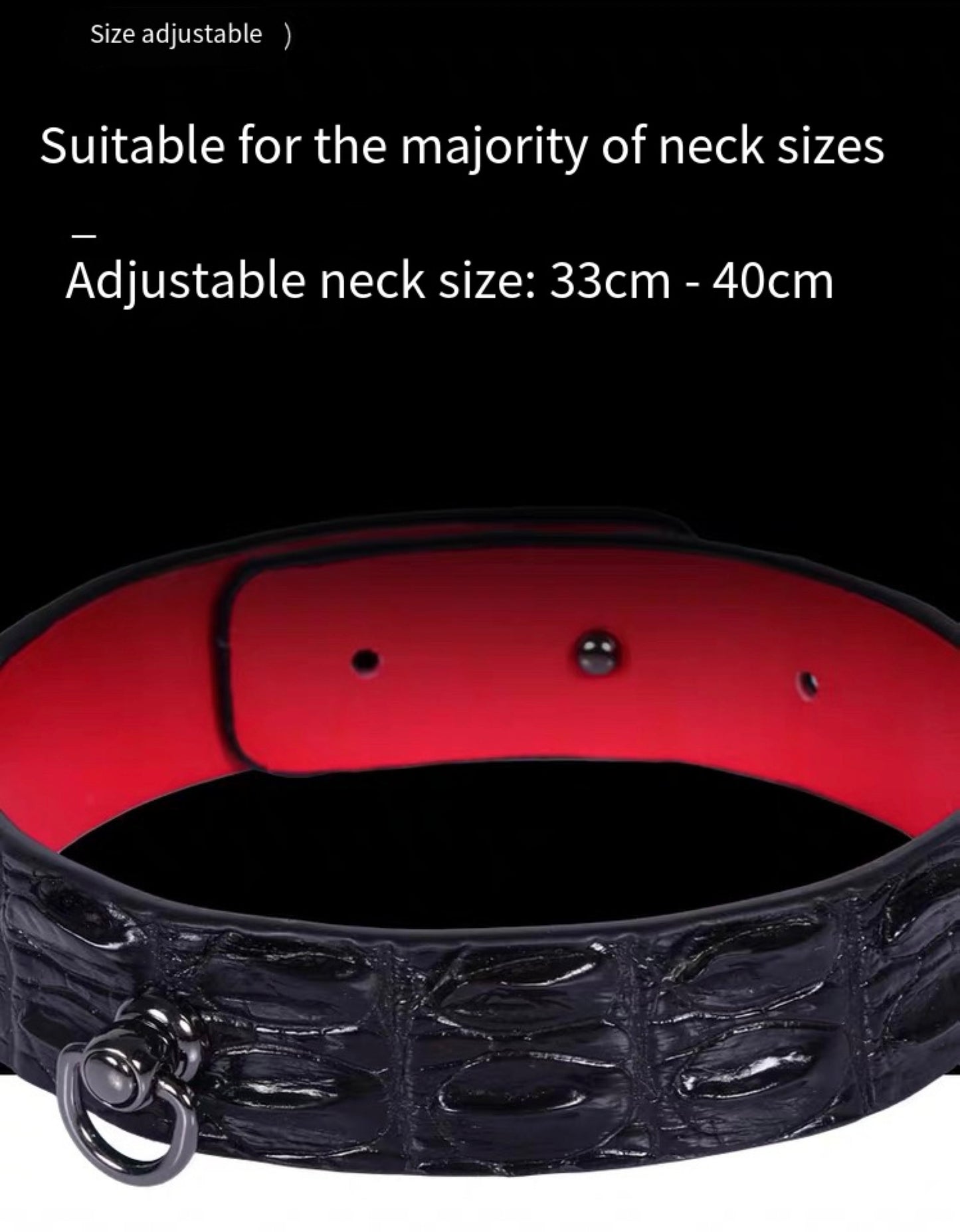 Crimson Authority – Crocodile-Textured Collar & Leash Set